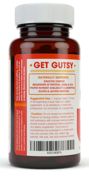 Digestive Enzymes NON-GMO Formula Left Bottle
