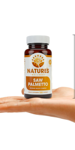 Saw Palmetto Bottle Size Hand Comparison