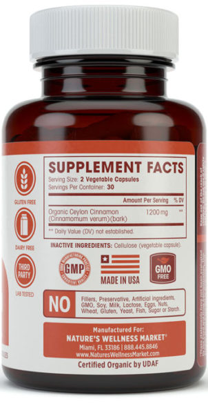 Organic Ceylon Cinnamon Right -Bottle
