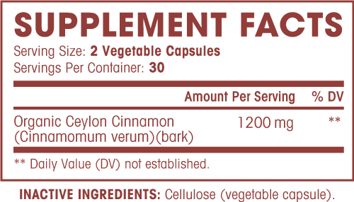 Ceylon Cinnamon Supplement Fact Sheet