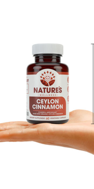 Ceylon Cinnamon Bottle Size Hand Comparison