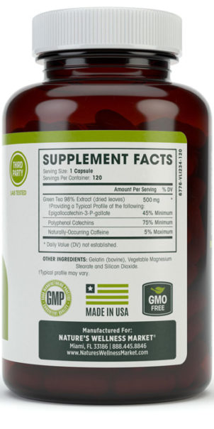 Green Tea 98% Extract - Supports Weight Loss
