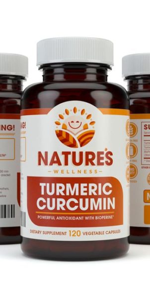 Turmeric Curcimin with BioPerine 3 Bottles Brown