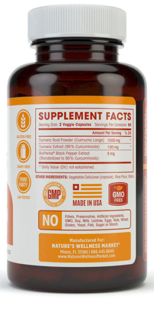 Turmeric Curcimin with BioPerine Right Bottle Brown